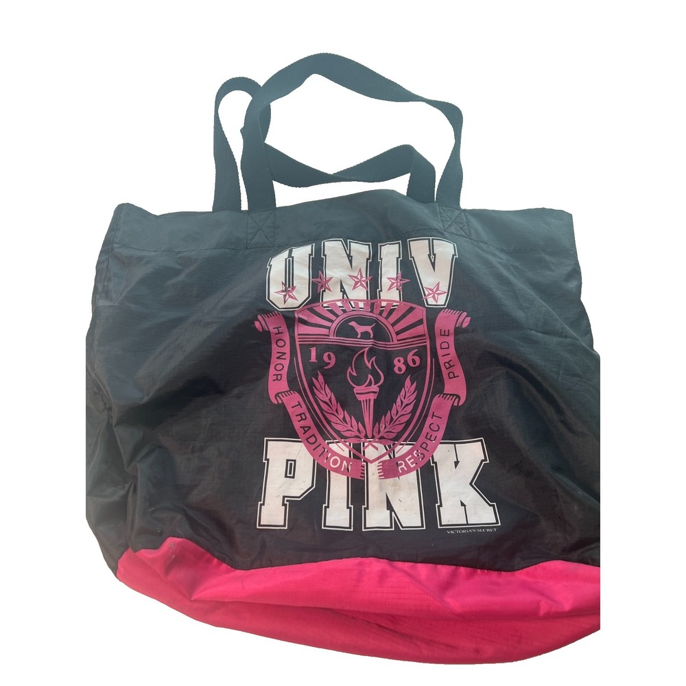 Victoria's Secret Bag Pink Univ Tote Bag Large Weekender Travel Shopper